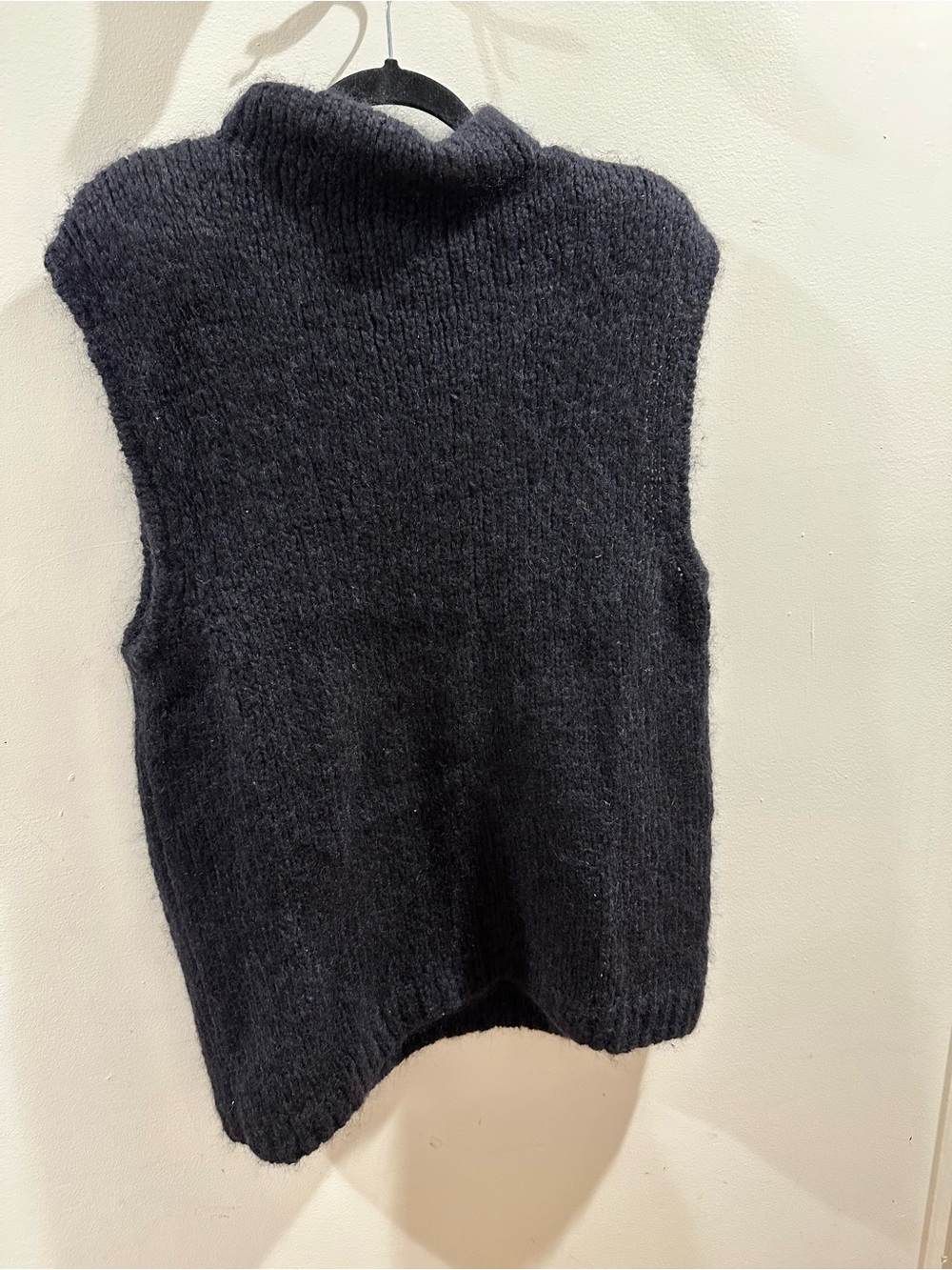 Tibi Cozy Sleeveless Knit Turtleneck Vest - Charcoal